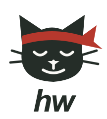 hw – katt med rødt pannebånd